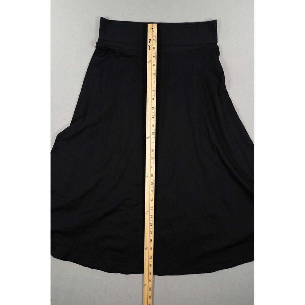 Patagonia Black A-Line Midi Skirt Women's Medium Stretch Pull On Travel Casual image 5
